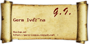 Germ Ivána névjegykártya